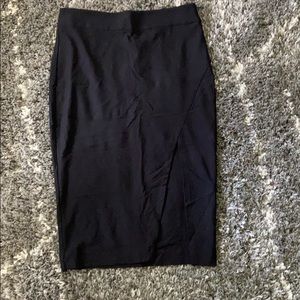 Black midi pencil skirt